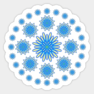 Blue Flower Circle Sticker